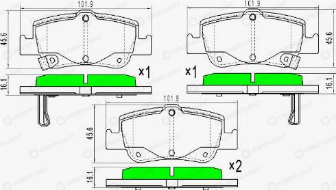 AutomotiveAdriado GLBP0146 - Brake Pad Set, disc brake autospares.lv