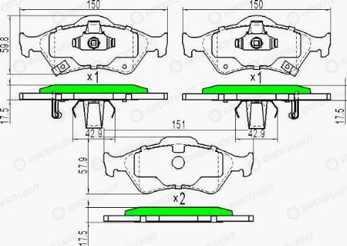 AutomotiveAdriado GLBP0147 - Brake Pad Set, disc brake autospares.lv