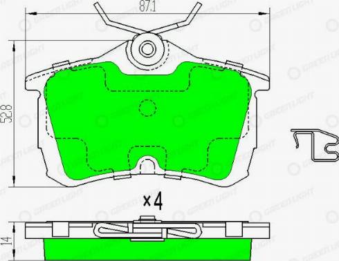 AutomotiveAdriado GLBP0166 - Brake Pad Set, disc brake autospares.lv