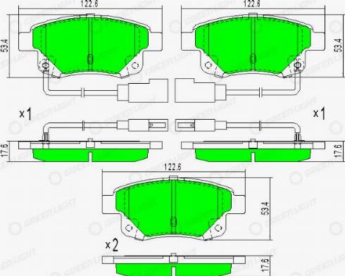 AutomotiveAdriado GLBP0168 - Brake Pad Set, disc brake autospares.lv