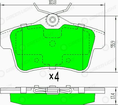 AutomotiveAdriado GLBP0103 - Brake Pad Set, disc brake autospares.lv