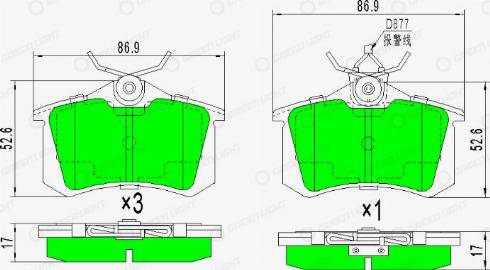 AutomotiveAdriado GLBP0119 - Brake Pad Set, disc brake autospares.lv