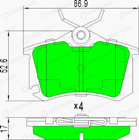 AutomotiveAdriado GLBP0113 - Brake Pad Set, disc brake autospares.lv