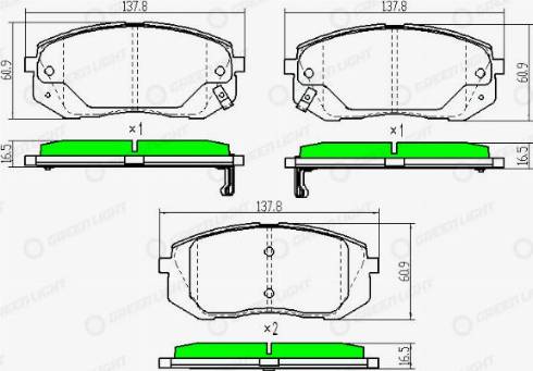 AutomotiveAdriado GLBP0136 - Brake Pad Set, disc brake autospares.lv