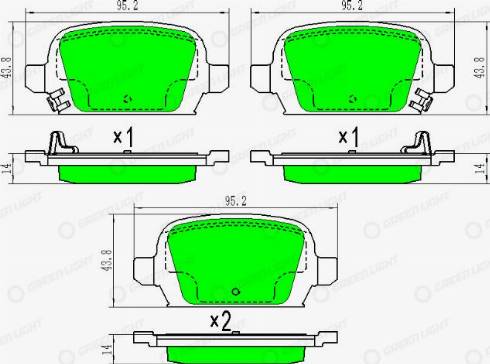 AutomotiveAdriado GLBP0390 - Brake Pad Set, disc brake autospares.lv