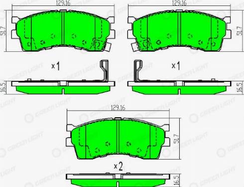 AutomotiveAdriado GLBP0360 - Brake Pad Set, disc brake autospares.lv