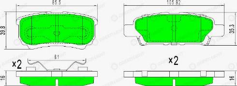 AutomotiveAdriado GLBP0362 - Brake Pad Set, disc brake autospares.lv