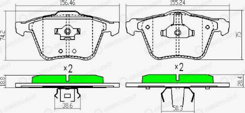 AutomotiveAdriado GLBP0312 - Brake Pad Set, disc brake autospares.lv