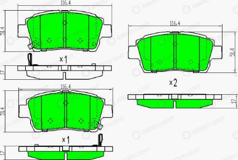 AutomotiveAdriado GLBP0334 - Brake Pad Set, disc brake autospares.lv