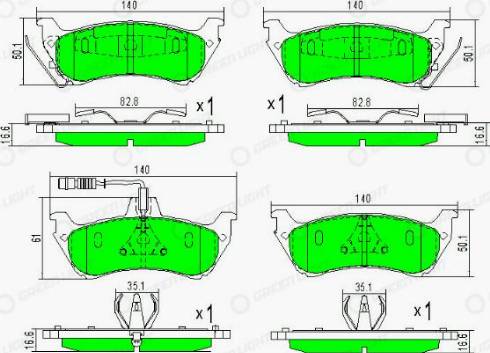 AutomotiveAdriado GLBP0336 - Brake Pad Set, disc brake autospares.lv