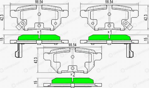 AutomotiveAdriado GLBP0330 - Brake Pad Set, disc brake autospares.lv