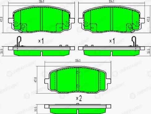 AutomotiveAdriado GLBP0338 - Brake Pad Set, disc brake autospares.lv