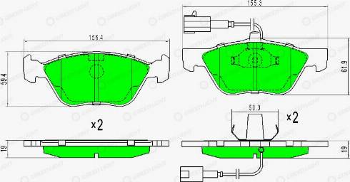 AutomotiveAdriado GLBP0323 - Brake Pad Set, disc brake autospares.lv