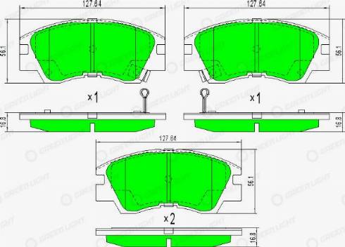 AutomotiveAdriado GLBP0322 - Brake Pad Set, disc brake autospares.lv