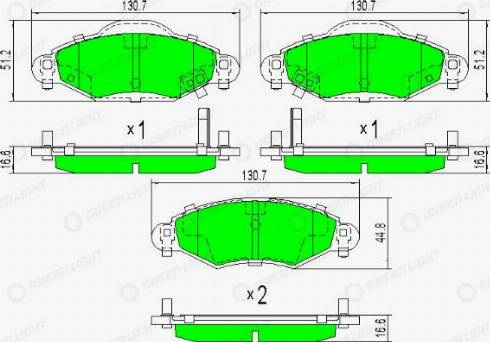 AutomotiveAdriado GLBP0299 - Brake Pad Set, disc brake autospares.lv