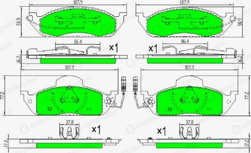 AutomotiveAdriado GLBP0296 - Brake Pad Set, disc brake autospares.lv