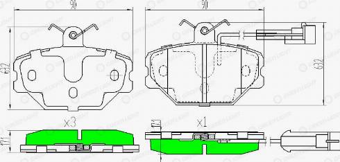 AutomotiveAdriado GLBP0256 - Brake Pad Set, disc brake autospares.lv