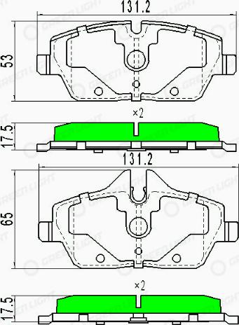 AutomotiveAdriado GLBP0250 - Brake Pad Set, disc brake autospares.lv