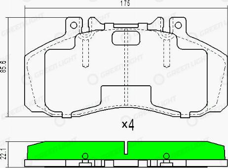 AutomotiveAdriado GLBP0261 - Brake Pad Set, disc brake autospares.lv