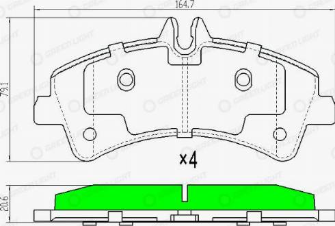 AutomotiveAdriado GLBP0205 - Brake Pad Set, disc brake autospares.lv