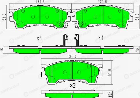 AutomotiveAdriado GLBP0200 - Brake Pad Set, disc brake autospares.lv