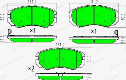 AutomotiveAdriado GLBP0218 - Brake Pad Set, disc brake autospares.lv