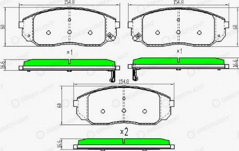 AutomotiveAdriado GLBP0289 - Brake Pad Set, disc brake autospares.lv