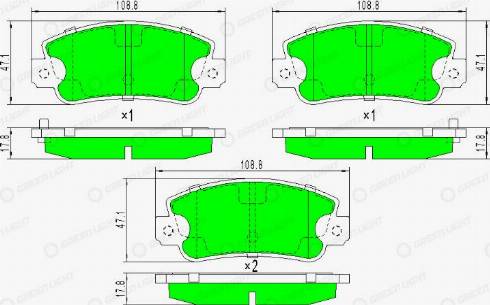 AutomotiveAdriado GLBP0278 - Brake Pad Set, disc brake autospares.lv