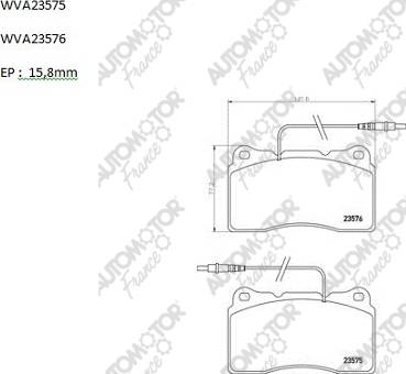 Automotor France PBP2009 - Brake Pad Set, disc brake autospares.lv