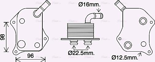 Ava Quality Cooling AI3414 - Oil Cooler, engine oil autospares.lv