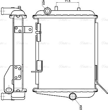 Ava Quality Cooling AI2453 - Radiator, engine cooling autospares.lv