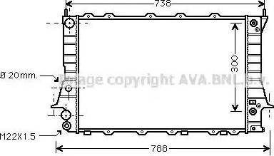 Ava Quality Cooling AI 2078 - Radiator, engine cooling autospares.lv