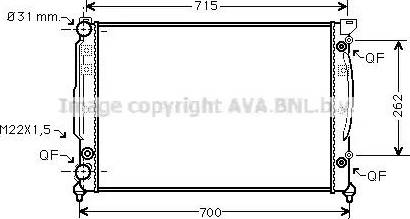 Ava Quality Cooling AI 2109 - Radiator, engine cooling autospares.lv