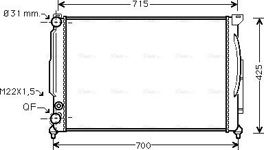 Ava Quality Cooling AI 2108 - Radiator, engine cooling autospares.lv