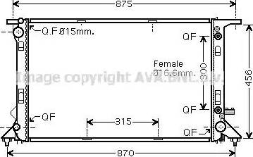 Ava Quality Cooling AI 2309 - Radiator, engine cooling autospares.lv