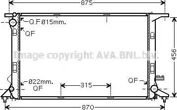 Ava Quality Cooling AI 2290 - Radiator, engine cooling autospares.lv