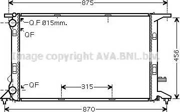 Ava Quality Cooling AI 2292 - Radiator, engine cooling autospares.lv