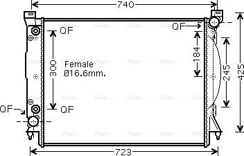 Ava Quality Cooling AI 2246 - Radiator, engine cooling autospares.lv