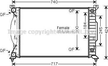 Ava Quality Cooling AI 2241 - Radiator, engine cooling autospares.lv