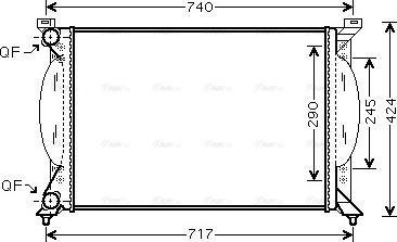 Ava Quality Cooling AI 2201 - Radiator, engine cooling autospares.lv