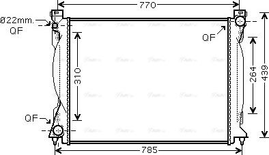 Ava Quality Cooling AI 2235 - Radiator, engine cooling autospares.lv