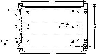 Ava Quality Cooling AI 2231 - Radiator, engine cooling autospares.lv