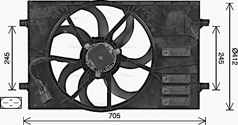 Ava Quality Cooling AI7524 - Fan, radiator autospares.lv