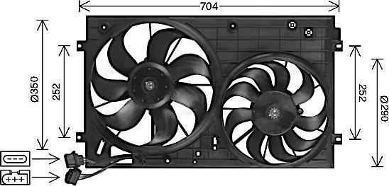 Ava Quality Cooling AI7526 - Fan, radiator autospares.lv