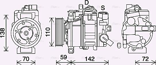 Ava Quality Cooling AIAK411 - Compressor, air conditioning autospares.lv