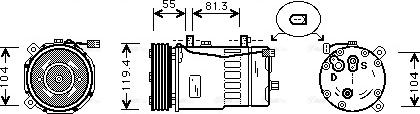 Ava Quality Cooling AIAK003 - Compressor, air conditioning autospares.lv