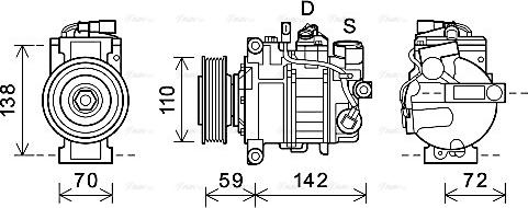 Ava Quality Cooling AIAK396 - Compressor, air conditioning autospares.lv