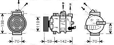 Ava Quality Cooling AIAK349 - Compressor, air conditioning autospares.lv