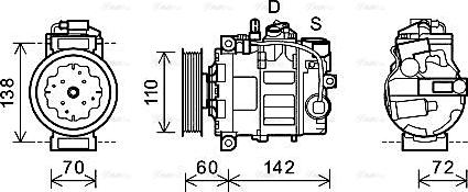 Ava Quality Cooling AIAK344 - Compressor, air conditioning autospares.lv