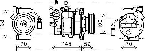 Ava Quality Cooling AIAK342 - Compressor, air conditioning autospares.lv